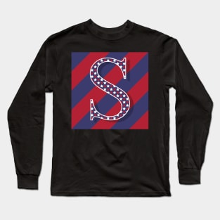 Old Glory Letter S Long Sleeve T-Shirt